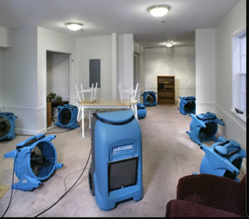 Air movers and dehumidifier setup for Water Extraction & Removal in Nazareth