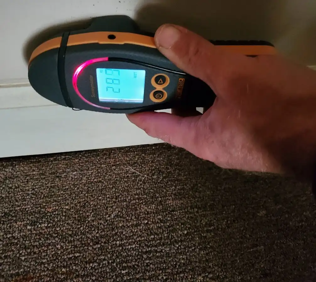 Moisture detection at baseboard during Sewage Cleanup & Sanitation in Nazareth
